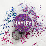 Lavender Sparkle Name Badge Reel