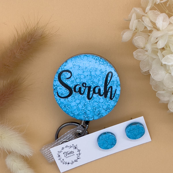 Sky Blue Name Badge Reel