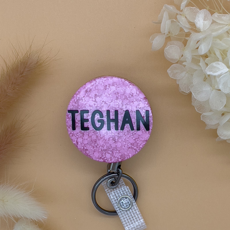 Pink Name Badge Reel