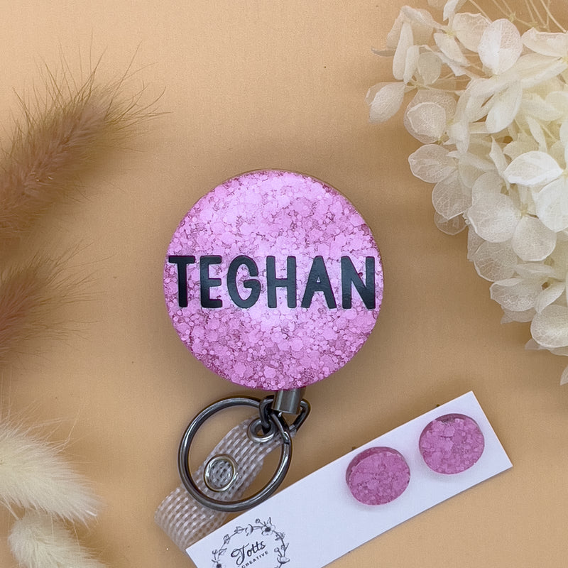 Pink Name Badge Reel