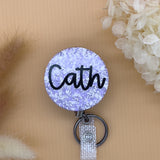 Lavender Flecks Name Badge Reel