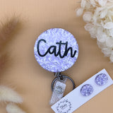 Lavender Flecks Name Badge Reel