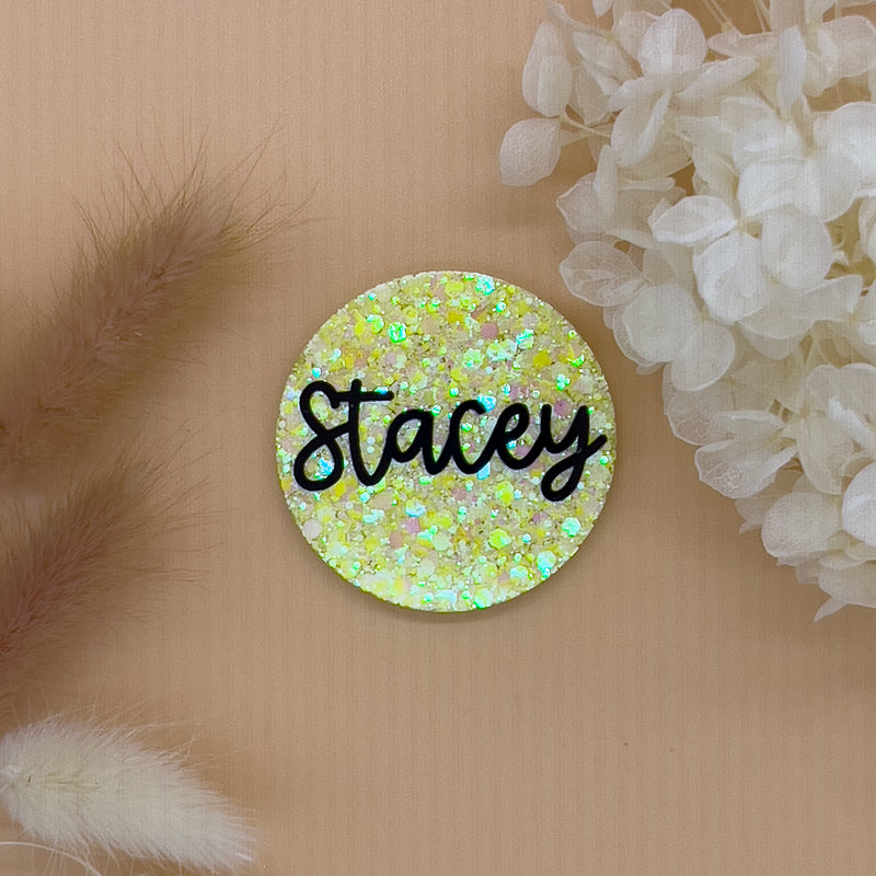 Lemon Yellow Name Badge