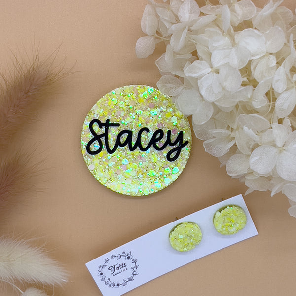 Lemon Yellow Name Badge